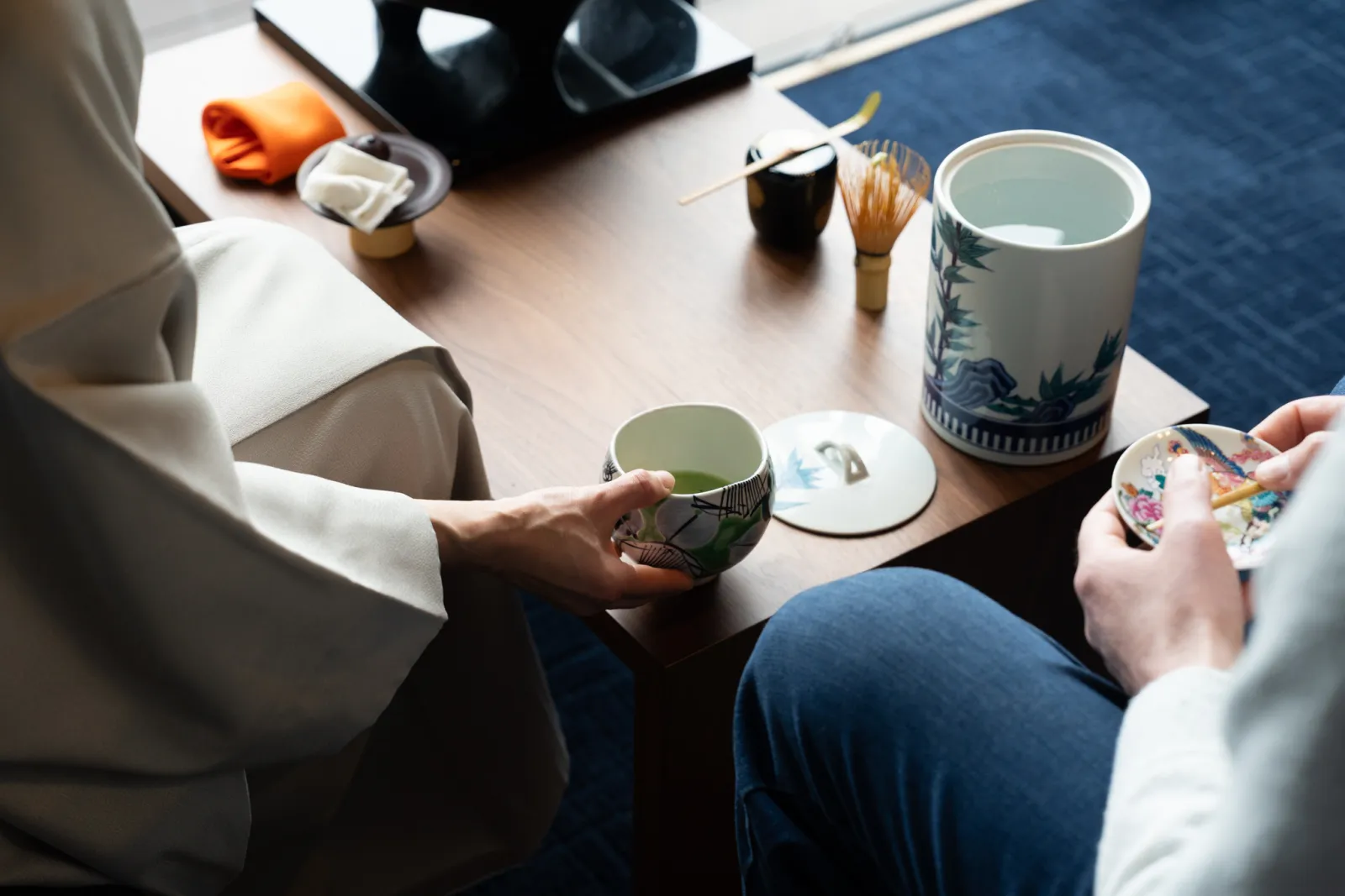 Sharing matcha during a tea ceremony